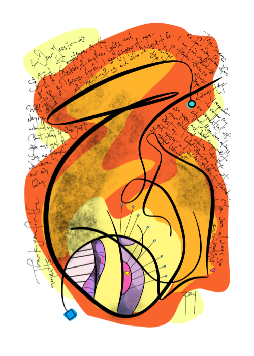 An abstract image of a face, used as an example of an art card